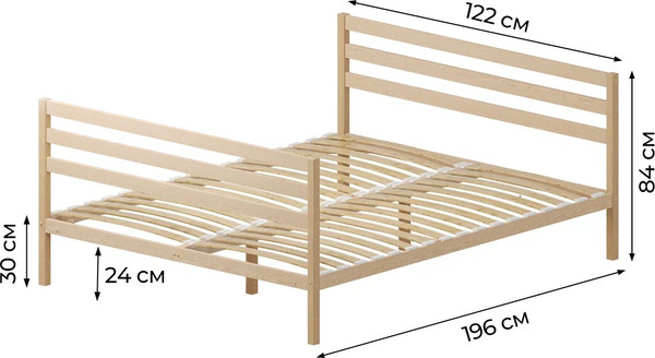 Полуторная кровать Домаклево Акация 120x190+С3+С3