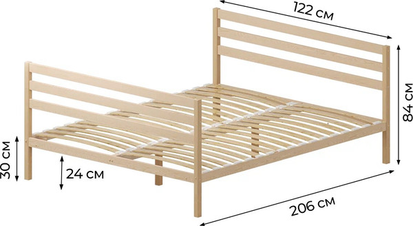 Полуторная кровать Домаклево Акация 120x200+С3+С3