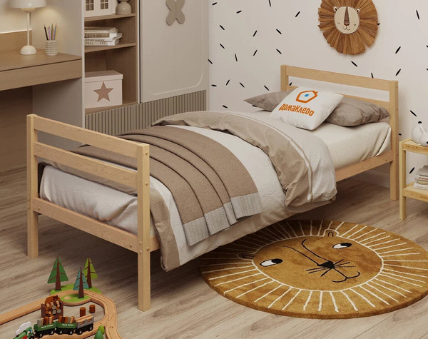 Односпальная кровать Домаклево Акация 80x190+С1+С1