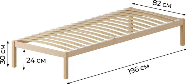 Односпальная кровать Домаклево Акация 80x190+С2+С2