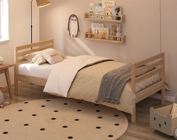 Односпальная кровать Домаклево Лето 90x190+Н2+Н2