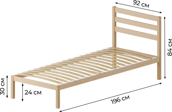 Односпальная кровать Домаклево Акация 90x190+С3+С2