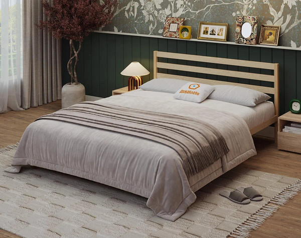 Двуспальная кровать Домаклево Акация 160x190+С3+С2