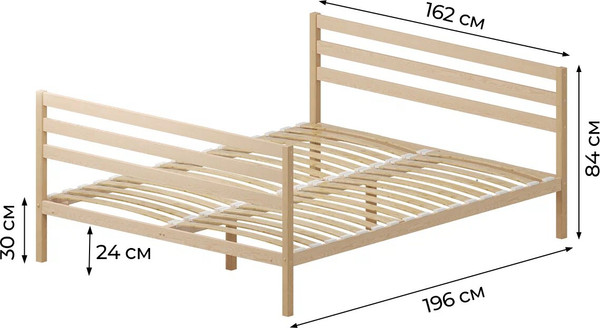 Двуспальная кровать Домаклево Акация 160x190+С3+С3