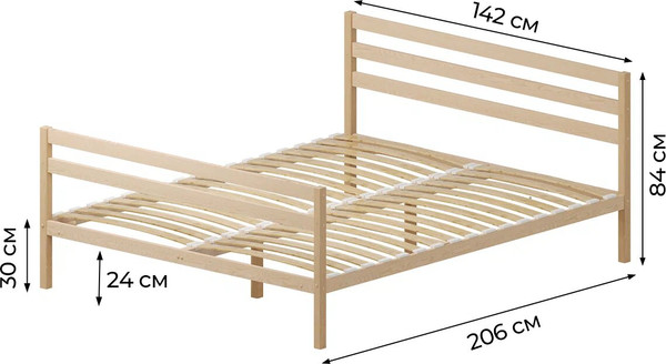 Полуторная кровать Домаклево Акация 140x200+С3+С1