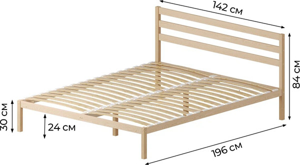 Полуторная кровать Домаклево Акация 140x190+С3+С2