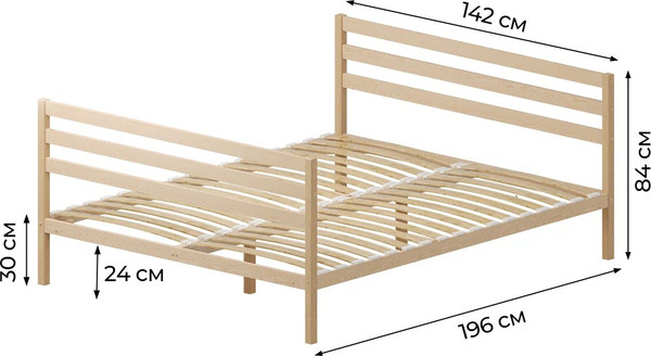 Полуторная кровать Домаклево Акация 140x190+С3+С3