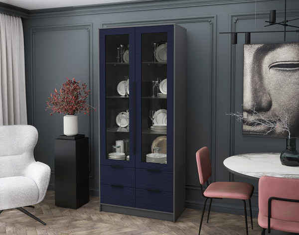 Шкаф с витриной Интерлиния Концепт Зодиак КТ-ШВ2