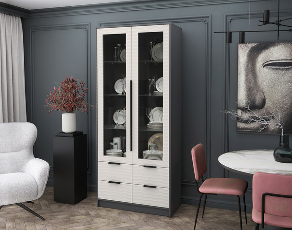 Шкаф с витриной Интерлиния Концепт Зодиак КТ-ШВ2