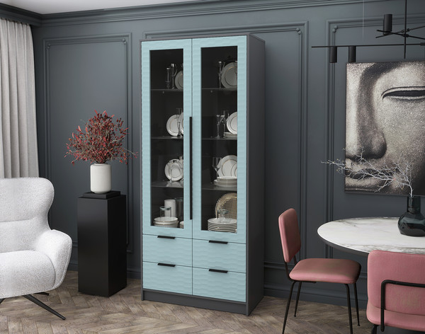 Шкаф с витриной Интерлиния Концепт Зодиак КТ-ШВ2