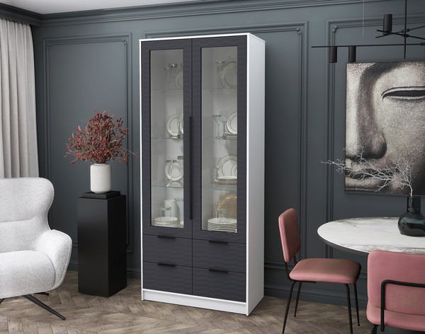 Шкаф с витриной Интерлиния Концепт Зодиак КТ-ШВ2