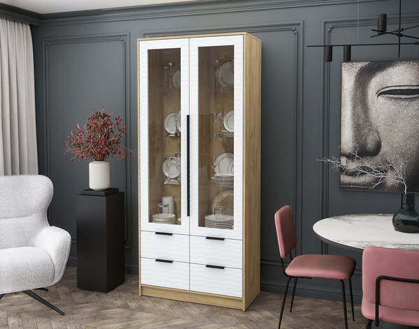 Шкаф с витриной Интерлиния Концепт Зодиак КТ-ШВ2