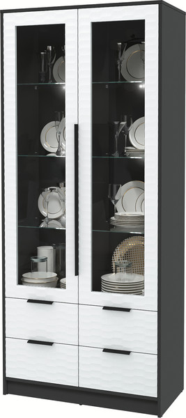 Шкаф с витриной Интерлиния Концепт Зодиак КТ-ШВ2 с подсветкой