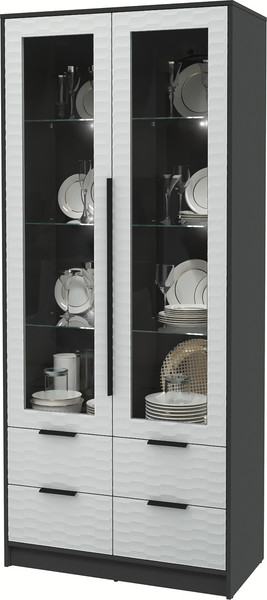 Шкаф с витриной Интерлиния Концепт Зодиак КТ-ШВ2 с подсветкой