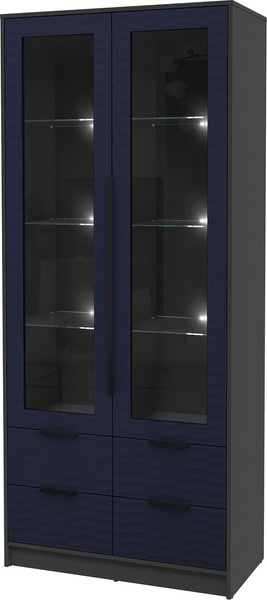 Шкаф с витриной Интерлиния Концепт Зодиак КТ-ШВ2 с подсветкой - фото