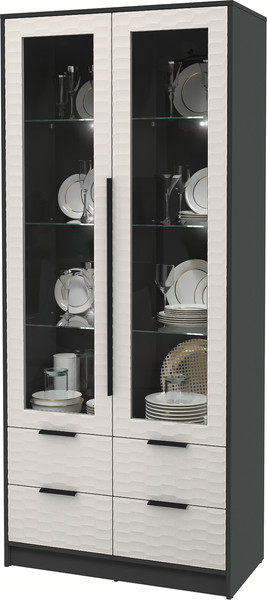 Шкаф с витриной Интерлиния Концепт Зодиак КТ-ШВ2 с подсветкой