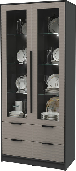 Шкаф с витриной Интерлиния Концепт Зодиак КТ-ШВ2 с подсветкой