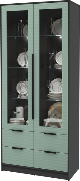 Шкаф с витриной Интерлиния Концепт Зодиак КТ-ШВ2 с подсветкой