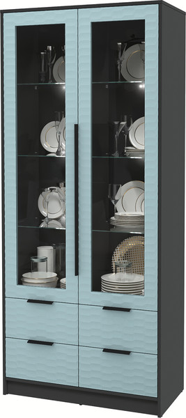 Шкаф с витриной Интерлиния Концепт Зодиак КТ-ШВ2 с подсветкой