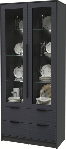 Шкаф с витриной Интерлиния Концепт Зодиак КТ-ШВ2 с подсветкой