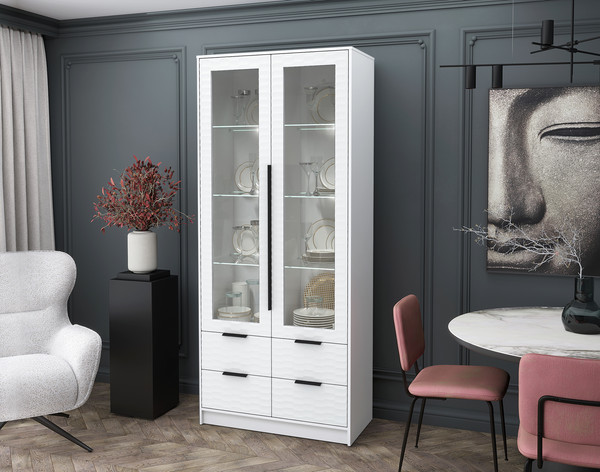 Шкаф с витриной Интерлиния Концепт Зодиак КТ-ШВ2 с подсветкой