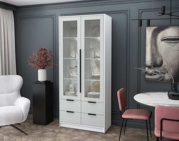 Шкаф с витриной Интерлиния Концепт Зодиак КТ-ШВ2 с подсветкой