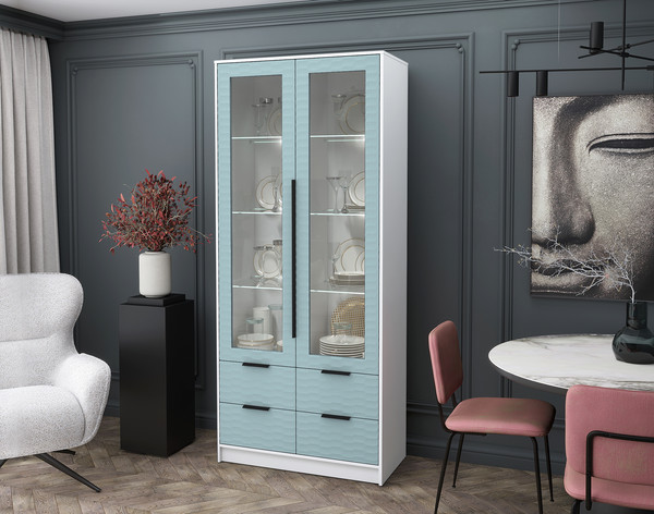 Шкаф с витриной Интерлиния Концепт Зодиак КТ-ШВ2 с подсветкой