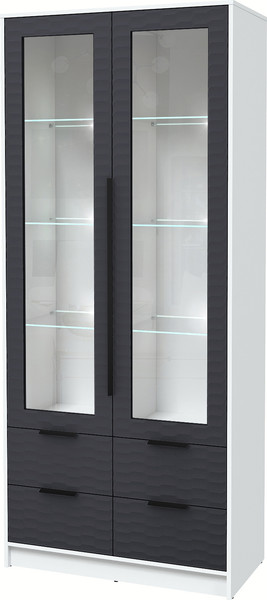 Шкаф с витриной Интерлиния Концепт Зодиак КТ-ШВ2 с подсветкой - фото