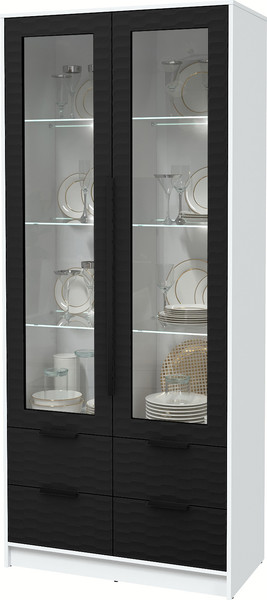 Шкаф с витриной Интерлиния Концепт Зодиак КТ-ШВ2 с подсветкой