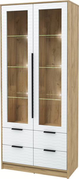 Шкаф с витриной Интерлиния Концепт Зодиак КТ-ШВ2 с подсветкой - фото