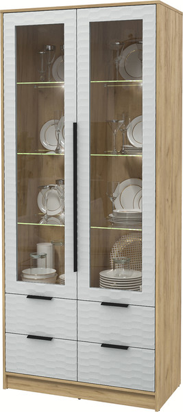 Шкаф с витриной Интерлиния Концепт Зодиак КТ-ШВ2 с подсветкой