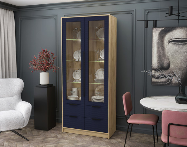 Шкаф с витриной Интерлиния Концепт Зодиак КТ-ШВ2 с подсветкой