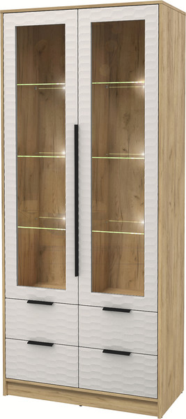 Шкаф с витриной Интерлиния Концепт Зодиак КТ-ШВ2 с подсветкой - фото