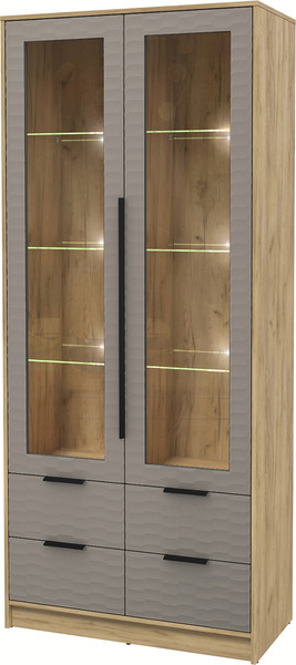 Шкаф с витриной Интерлиния Концепт Зодиак КТ-ШВ2 с подсветкой - фото