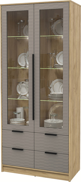 Шкаф с витриной Интерлиния Концепт Зодиак КТ-ШВ2 с подсветкой