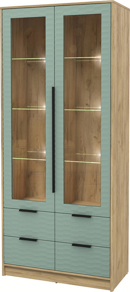 Шкаф с витриной Интерлиния Концепт Зодиак КТ-ШВ2 с подсветкой - фото