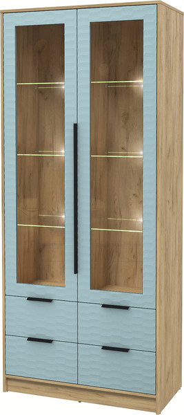 Шкаф с витриной Интерлиния Концепт Зодиак КТ-ШВ2 с подсветкой - фото