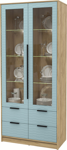 Шкаф с витриной Интерлиния Концепт Зодиак КТ-ШВ2 с подсветкой