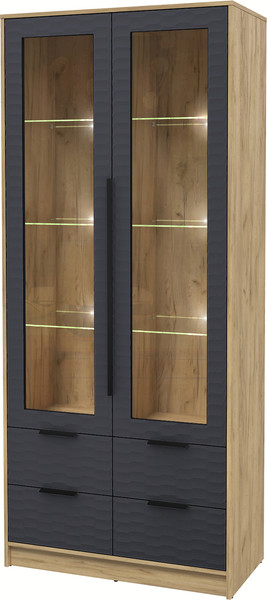 Шкаф с витриной Интерлиния Концепт Зодиак КТ-ШВ2 с подсветкой - фото