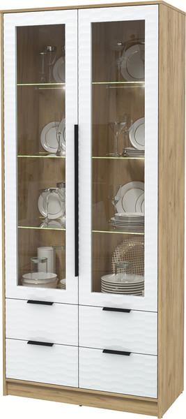 Шкаф с витриной Интерлиния Концепт Зодиак КТ-ШВ2 с подсветкой