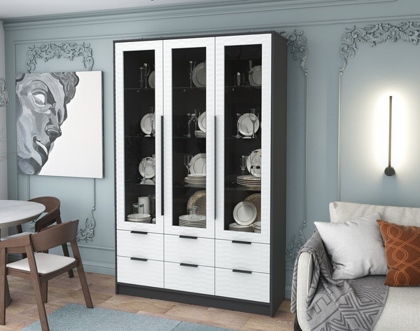 Шкаф с витриной Интерлиния Концепт Зодиак КТ-ШВ3