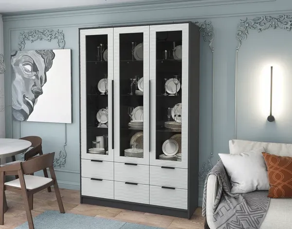 Шкаф с витриной Интерлиния Концепт Зодиак КТ-ШВ3