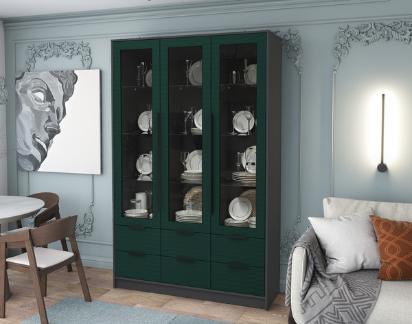 Шкаф с витриной Интерлиния Концепт Зодиак КТ-ШВ3