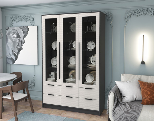 Шкаф с витриной Интерлиния Концепт Зодиак КТ-ШВ3