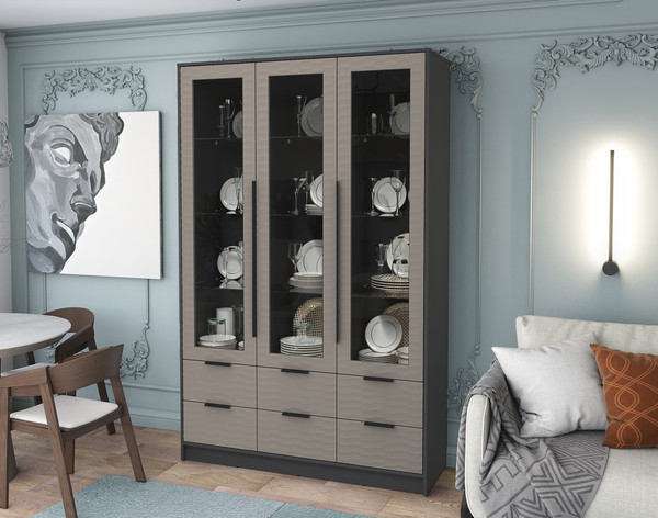 Шкаф с витриной Интерлиния Концепт Зодиак КТ-ШВ3