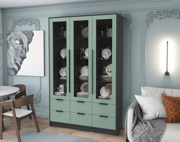 Шкаф с витриной Интерлиния Концепт Зодиак КТ-ШВ3