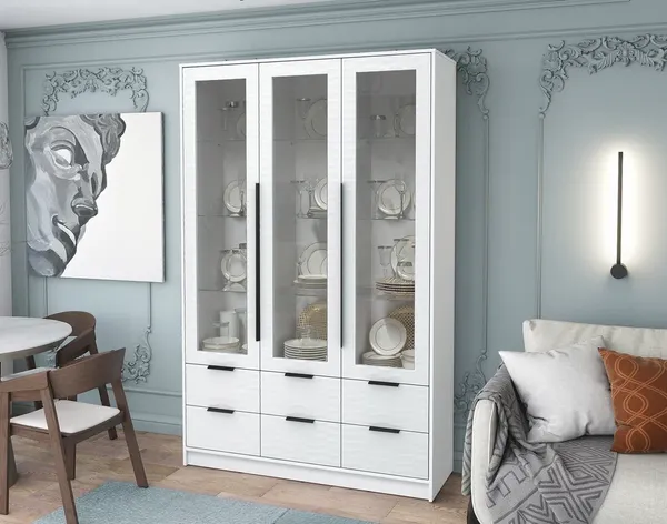 Шкаф с витриной Интерлиния Концепт Зодиак КТ-ШВ3