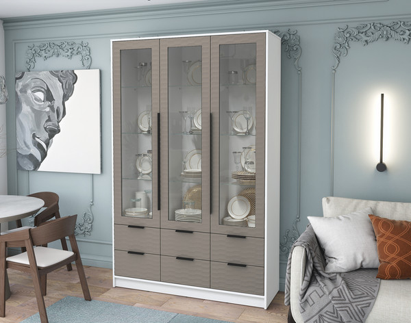 Шкаф с витриной Интерлиния Концепт Зодиак КТ-ШВ3