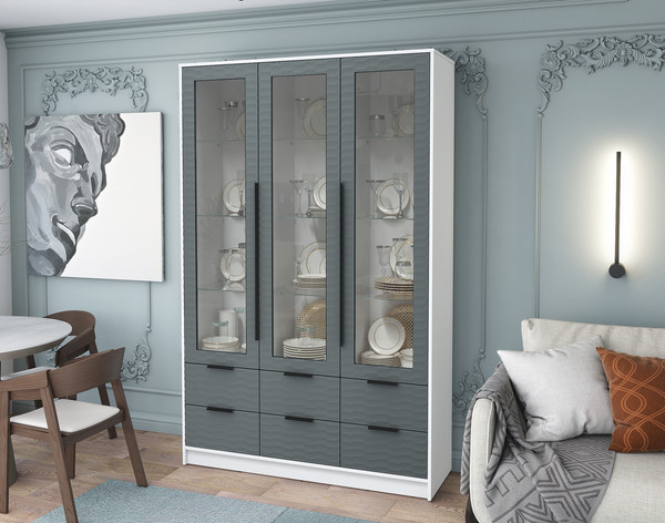 Шкаф с витриной Интерлиния Концепт Зодиак КТ-ШВ3