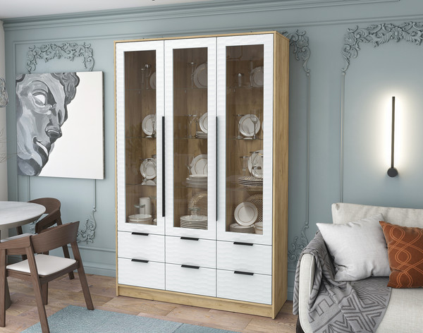 Шкаф с витриной Интерлиния Концепт Зодиак КТ-ШВ3